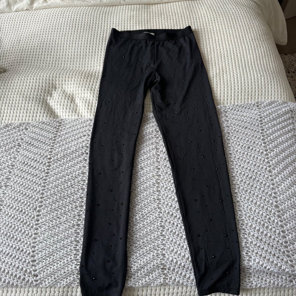 Black Sandro Embellished Leggings (Size 36/Small NWT)